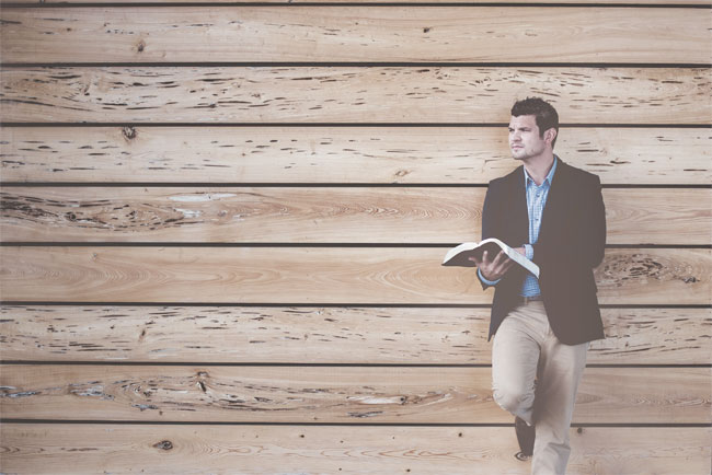 Man reads
