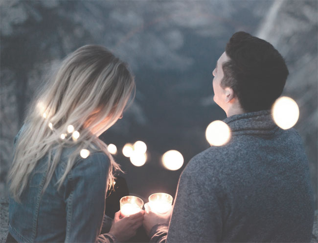 Couple with candles