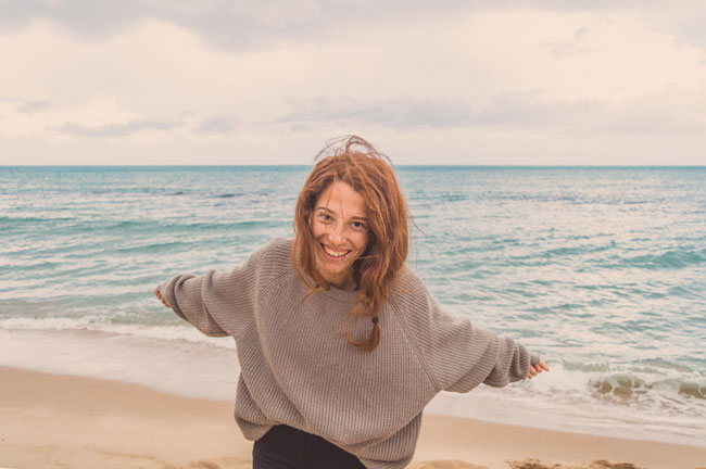 Happy on the beach