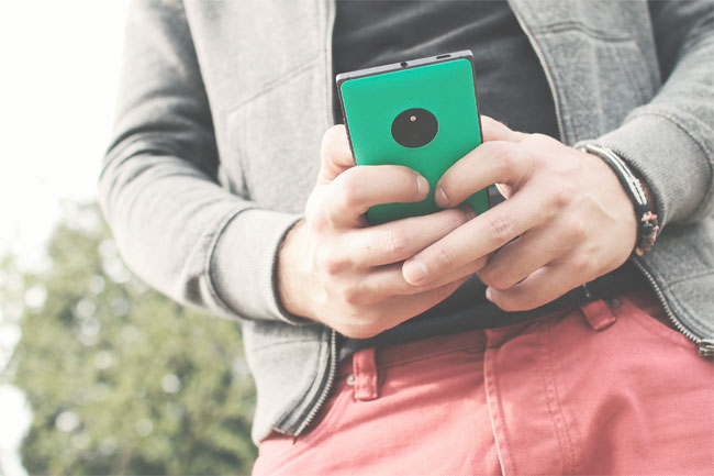 Man and smartphone
