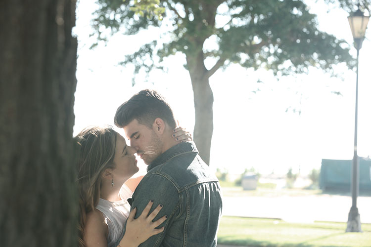 a passionate kiss