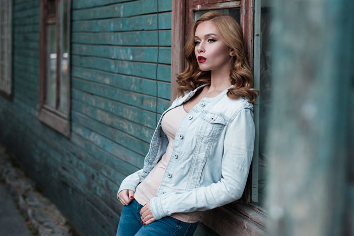girl near the house