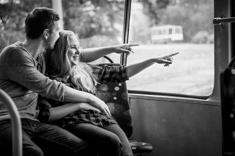 in the bus